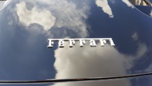 Ferrari trim reflection on car