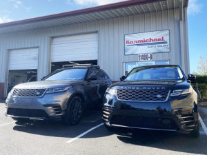 two range rovers in lot clean